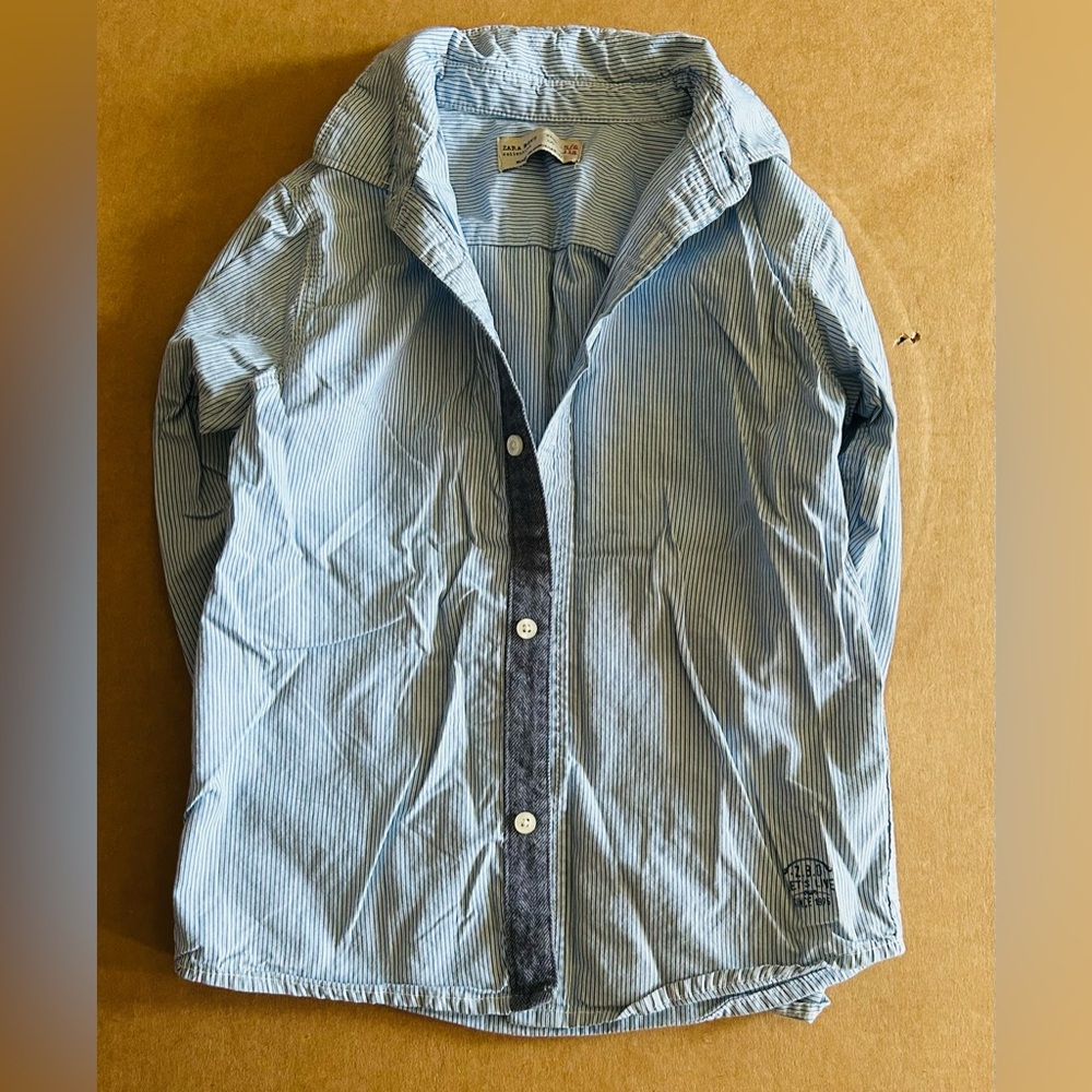Zara Kids Light Blue Button-Down Shirt